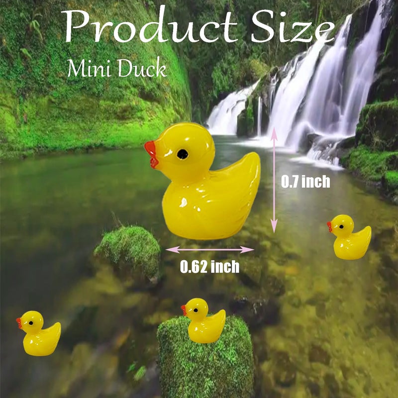 HAMIYELL Pack of 36 Tiny Ducks Little Plastic Duck Mini Resin Ducks for Garden Decorations, Dollhouse Miniatures, Crafts Ornaments(Yellow) - Image 2